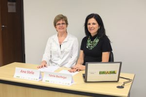 A coordenadora do PNTN, Ana Stela, e a professora associada da Universidade de São Paulo, Tânia Bachega, durante seminário eletrônico. (Crédito: Bruna Carvalho)