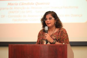 A assessora do Ministério da Saúde, Maria Cândida, fala de racismo e doença falciforme. (Crédito: Bruna Carvalho)